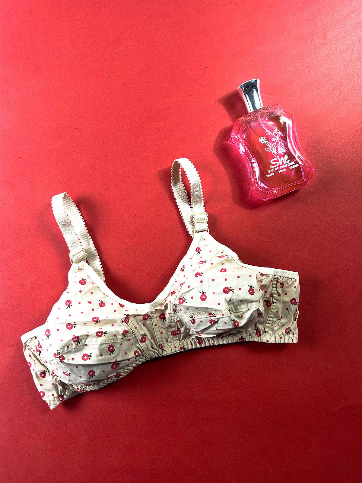 Pack of 2 Soft Cotton Floral Printed Non-Padded Bras for Girls and Women LB107