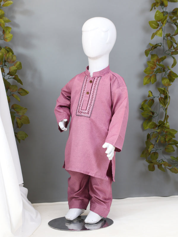 AQ Boys Kameez Shalwar Suit 1Yrs - 10Yrs Pink 10
