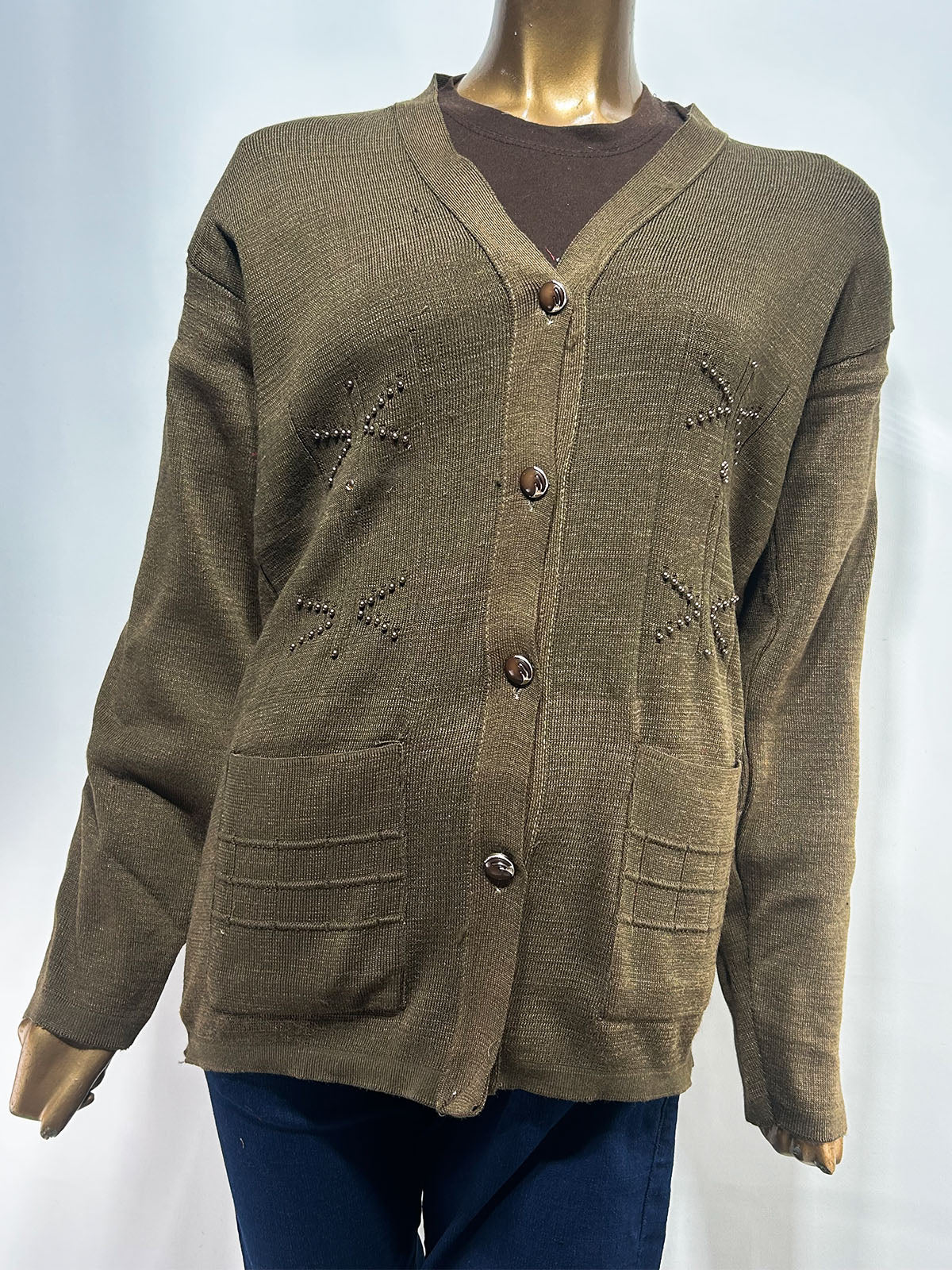Green Full Sleeves Sweater For Women WSW108