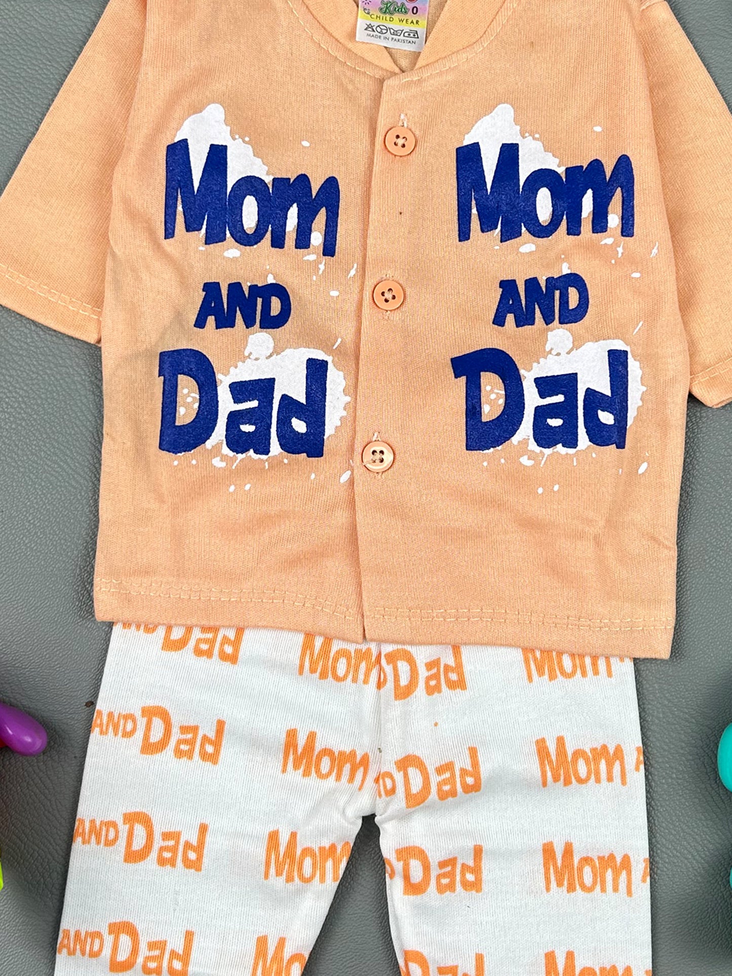 0Mth - 3Mth Light Orange Mom & Dad Baba Suit For Newborns HG NBS227