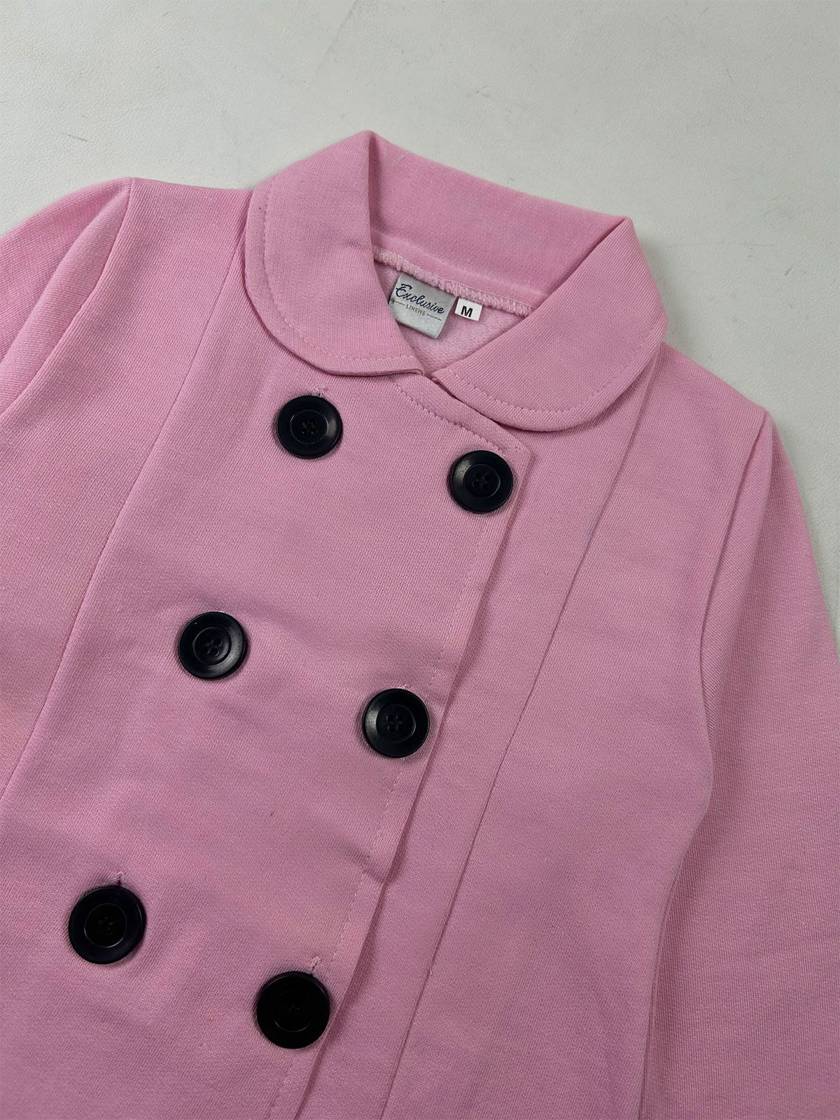 3Yrs - 5Yrs Dusty Rose Pink Fleece Double Breasted Coat For Girls GC10