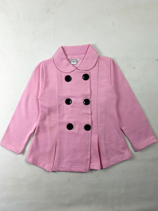 3Yrs - 5Yrs Dusty Rose Pink Fleece Double Breasted Coat For Girls GC10