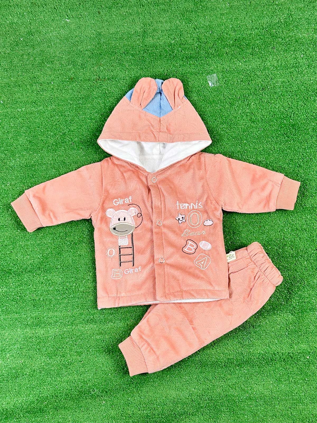 0Mth - 3Mth Fleece Peach Suit For Newborns NBS645