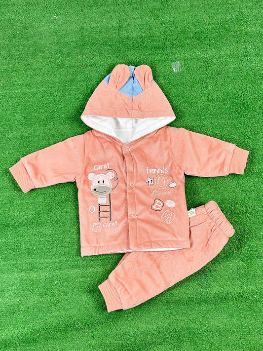 0Mth - 3Mth Fleece Peach Suit For Newborns NBS645