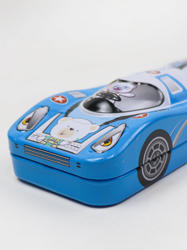 PB09 Metal Pencil Box For Kids Car Blue