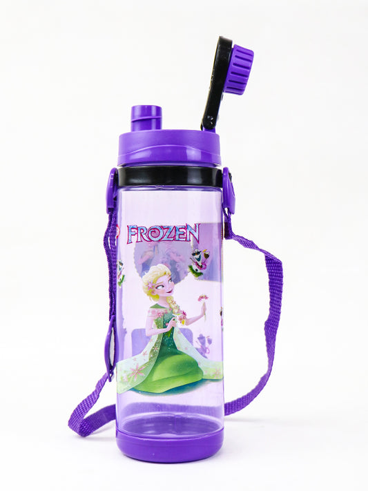 Purple Plastic Water Bottle with Strings - 600ML