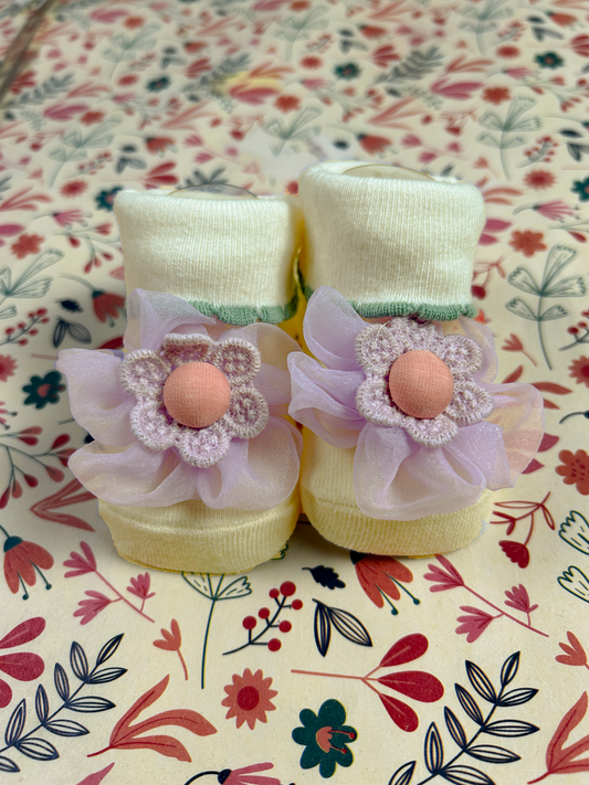 Floral Booties For Newborn NB10