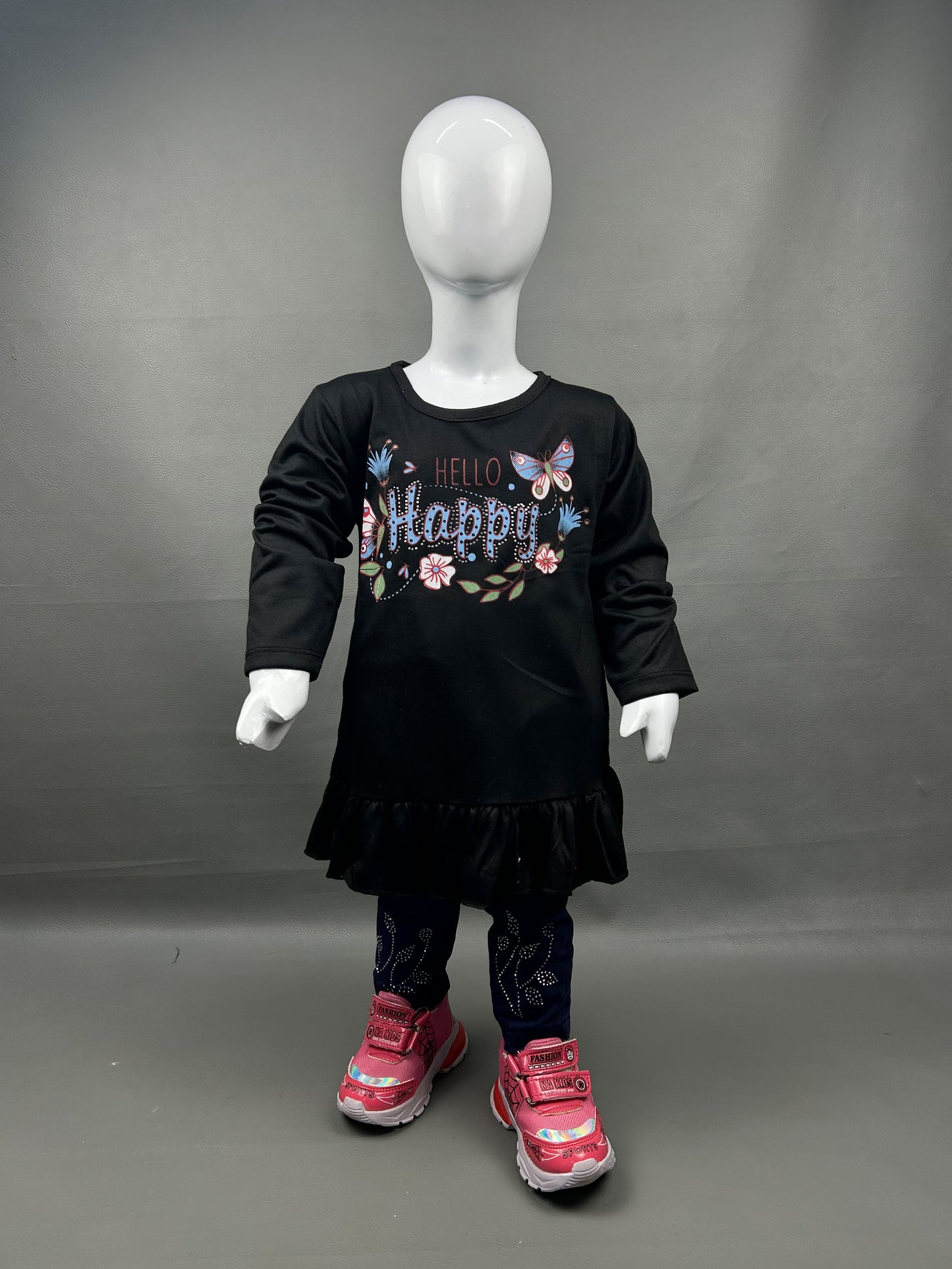 3Yr - 6Yrs Happy Black Suit For Girls IC GS106