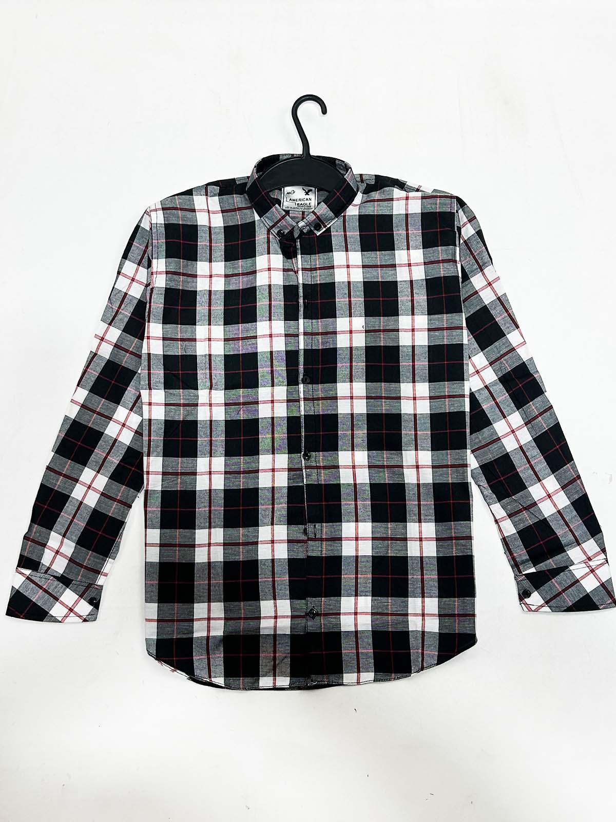 Black Checks Casual Shirt For Men MCS131