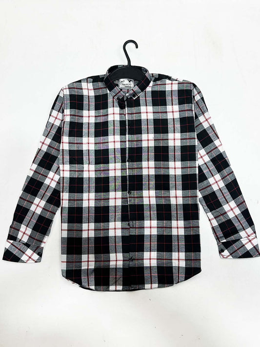 Black Checks Casual Shirt For Men MCS131