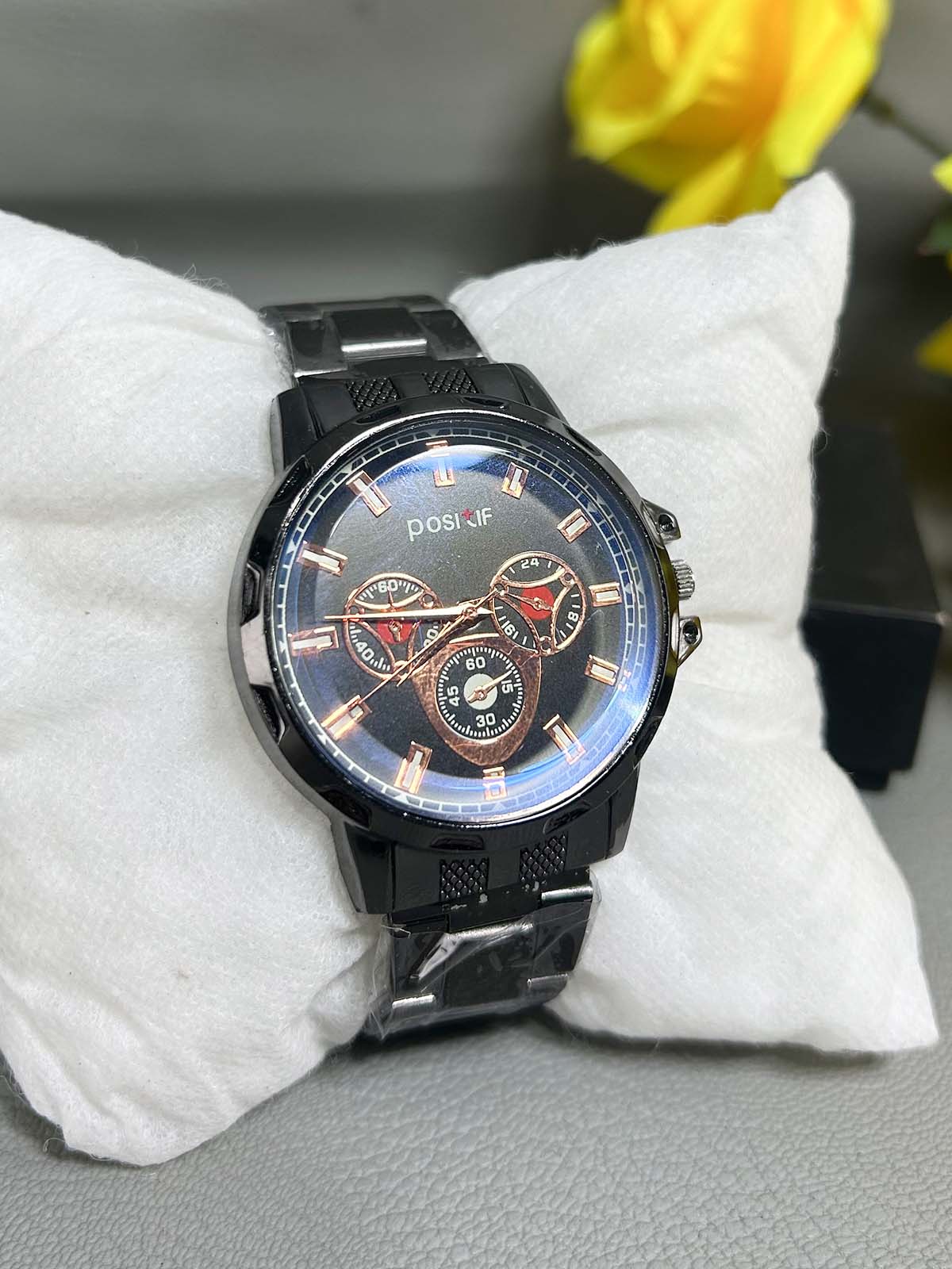 Black Stainless Steel Watch For Men MW156