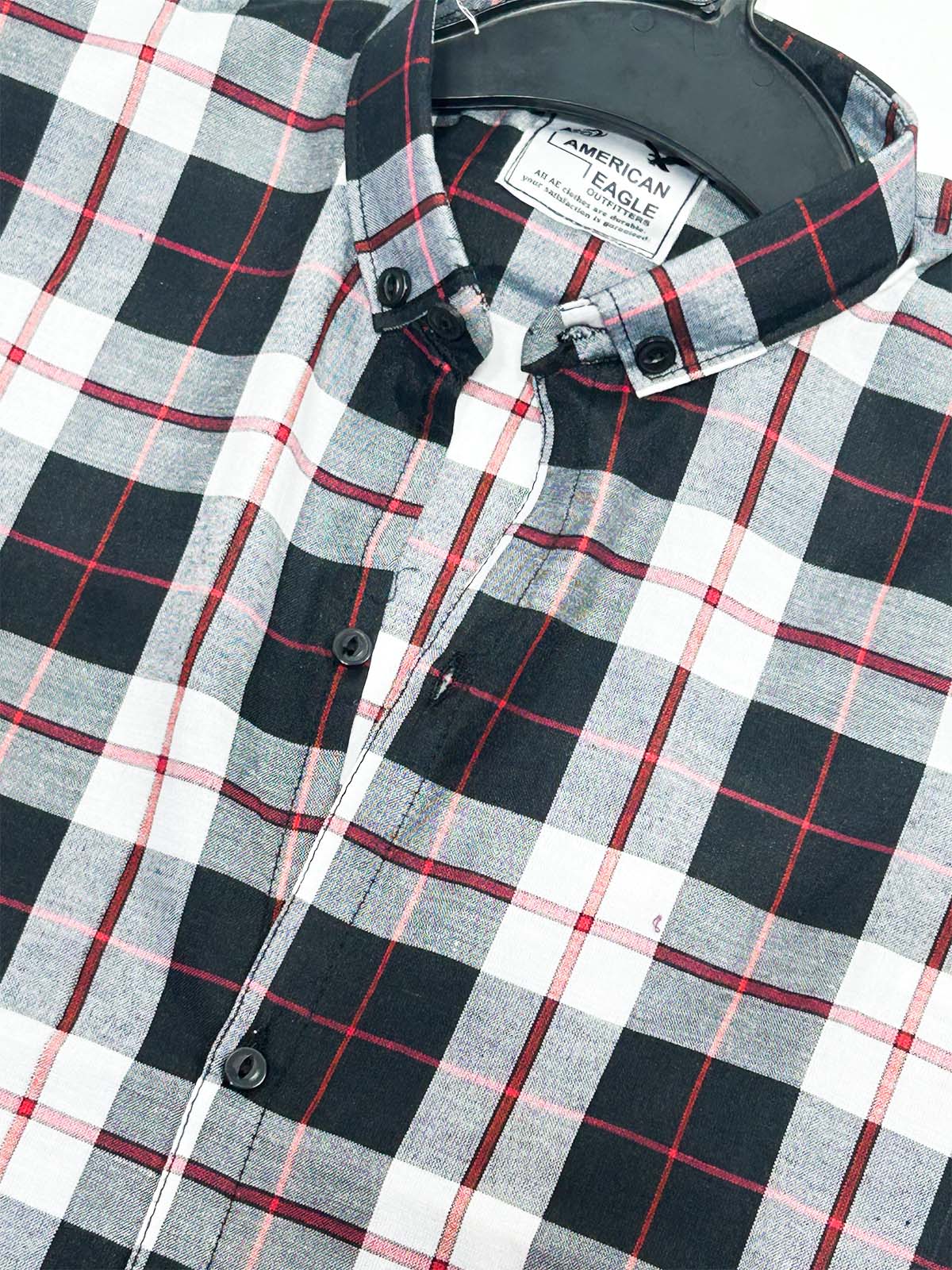 Black Checks Casual Shirt For Men MCS131