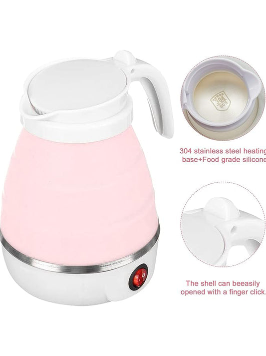 Travel Collapsible, Portable, Foldable Mini Electric Kettle Pink - 600ML