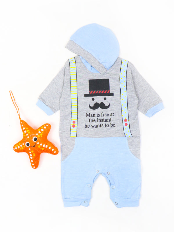 AJ Newborn Baba Suit 0Mth - 3Mth Man Is Free Light Sky Blue