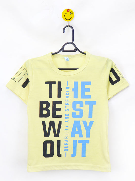 AT Boys T-Shirt 2 Yrs - 8 Yrs The Best Way Out Light Yellow