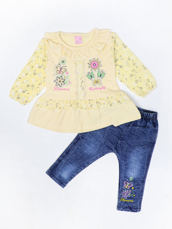 BG Girls Suit 1Yr - 4Yr Butterfly Light Yellow 515