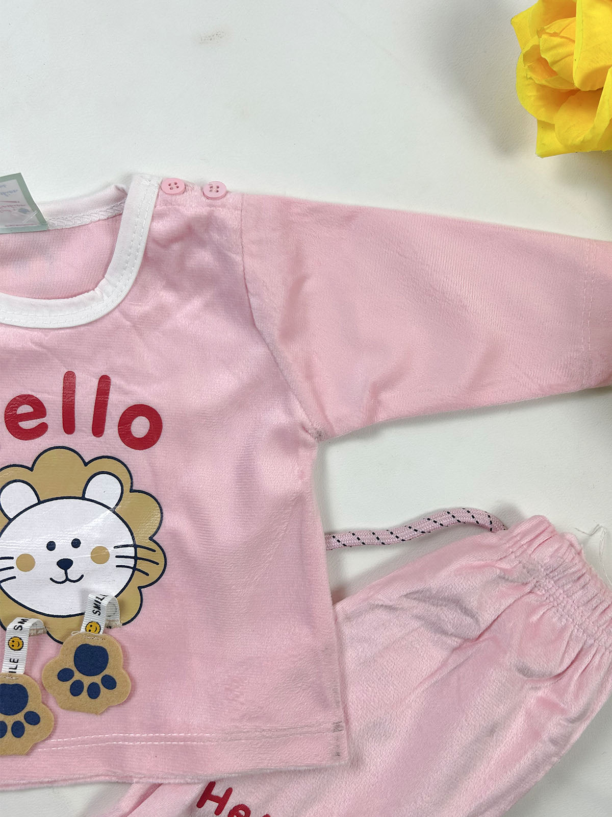 0Mth - 3Mth Light Pink Hello Baba Suit For Newborn NBS828