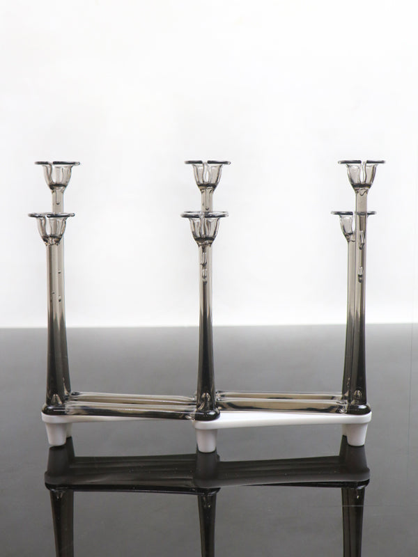 Foldable Glass Stand & Candle Stand Black