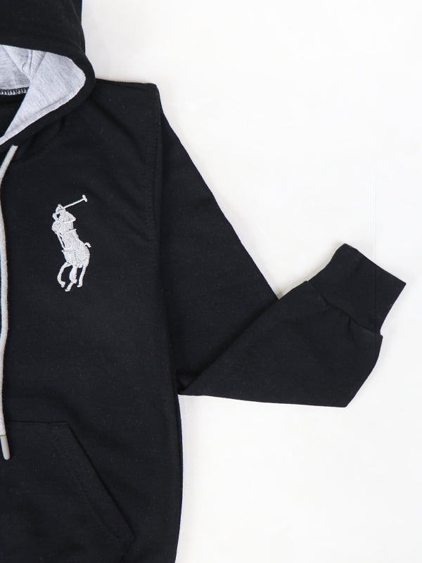 KH11 Kids Pullover Hoodie 4Yrs - 9Yrs Polo Black