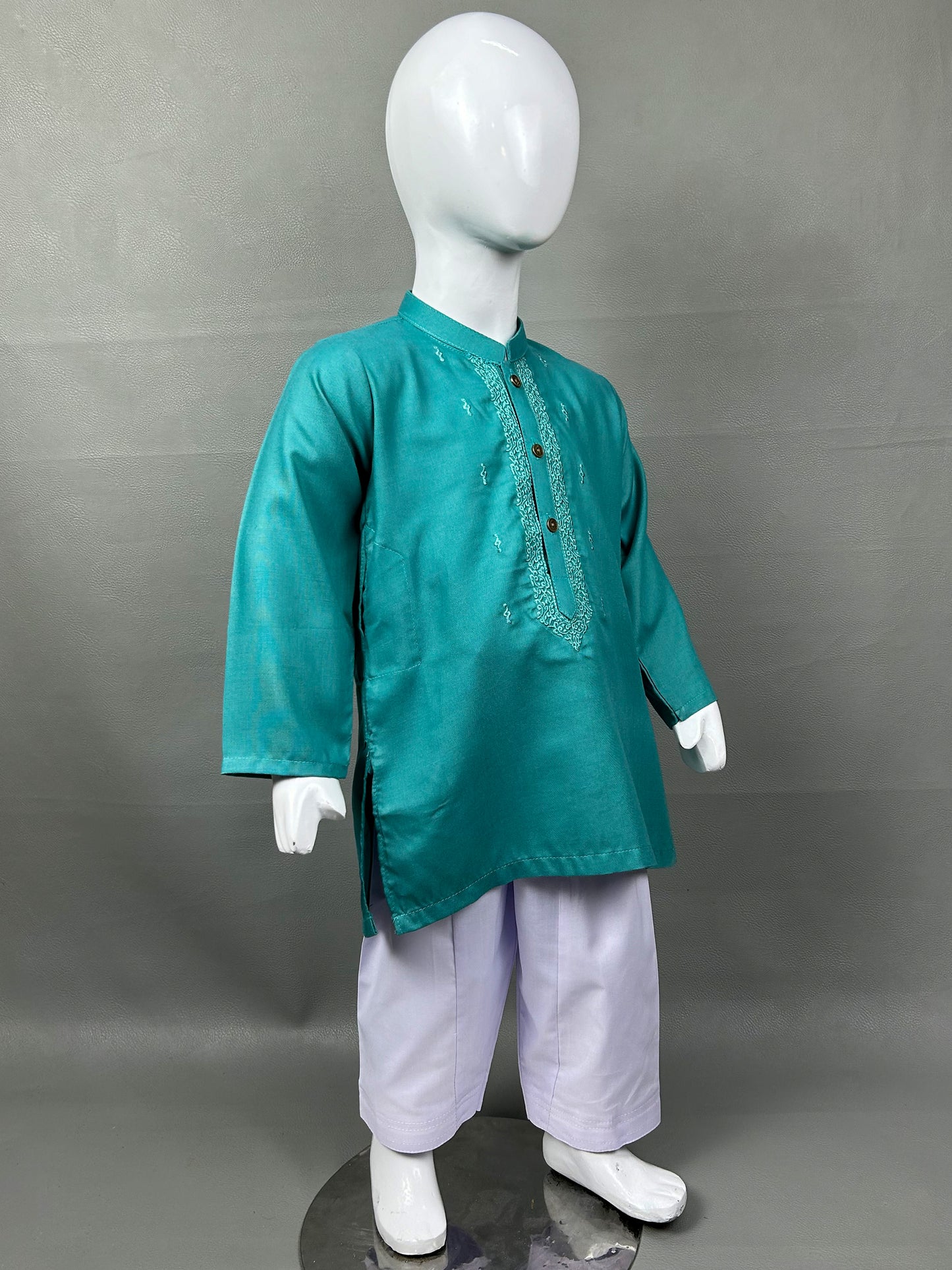 2Yrs - 14Yrs 720 Sea Green Kameez Shalwar Suit For Boys AM BKS119