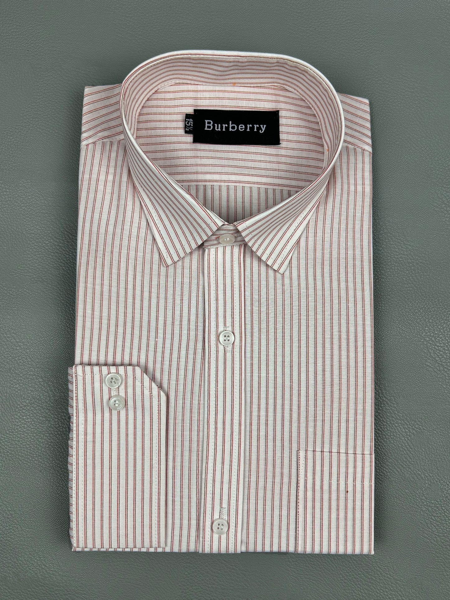 Red Pencil Lines Formal Dress Shirt For Men MFS187