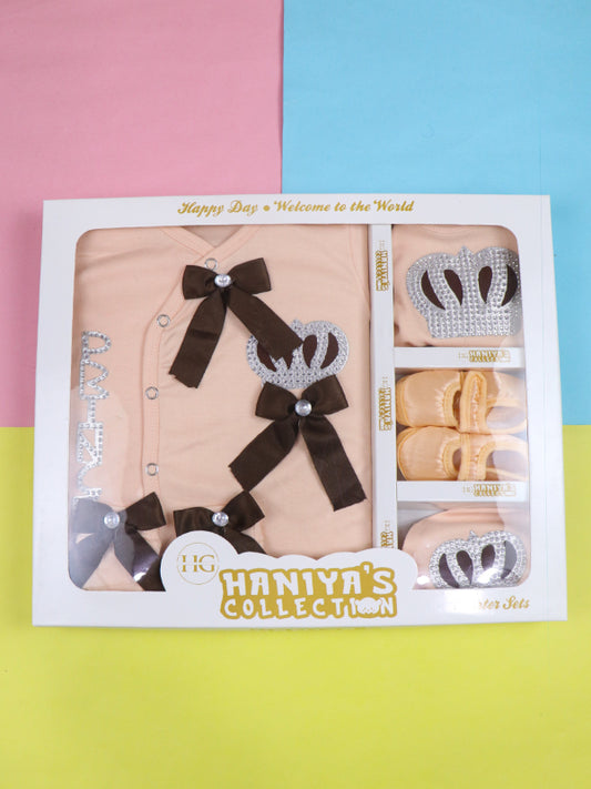 NBGS40 HG Newborn 5Pcs Gift Set 0Mth - 3Mth Princess Light Peach