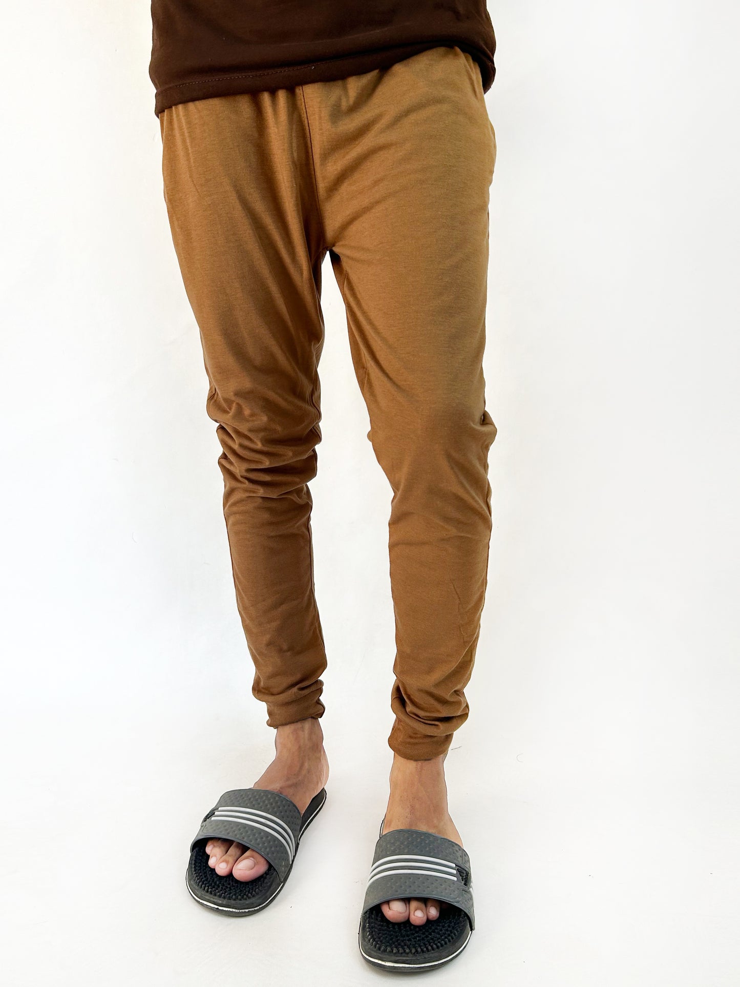 Brown Plain Jersey Trouser For Men SN MT100