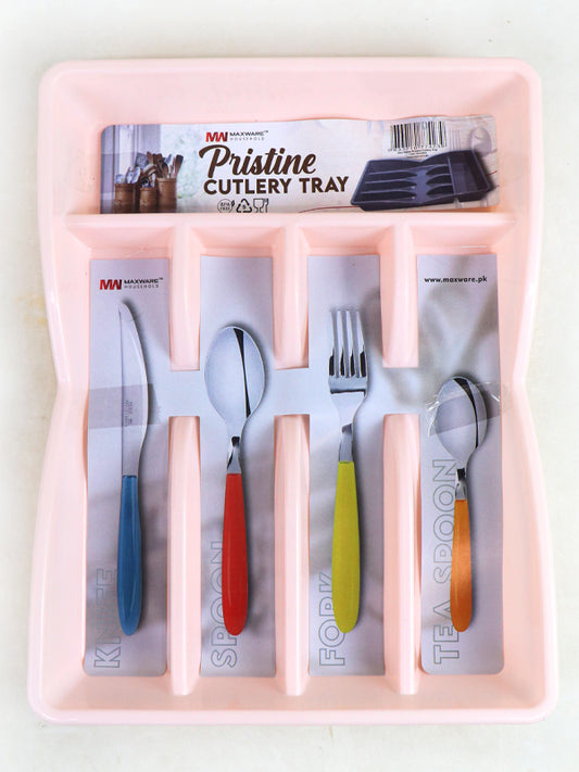 Light Pink Plastic Cutlery Tray