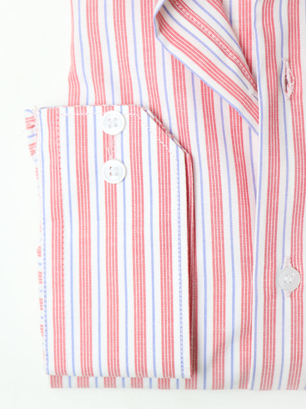 Z Men's Formal Dress Shirt Pink Stripes