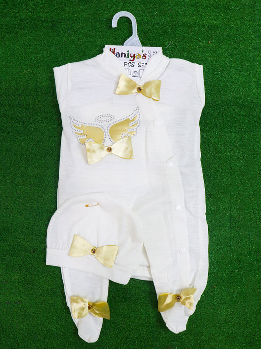 0Mth - 3Mth Bow Golden 5Pcs Gift Set For Newborn NBGS46