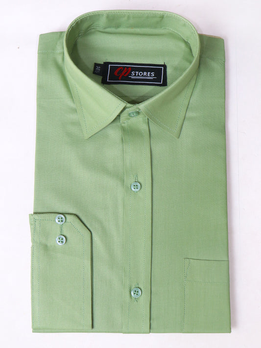 Light Green Plain Formal Dress Shirt For Men AZ MFS64