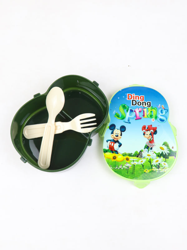 Kids Ding Dong Lunch Box with Fork & Spoon MM Green