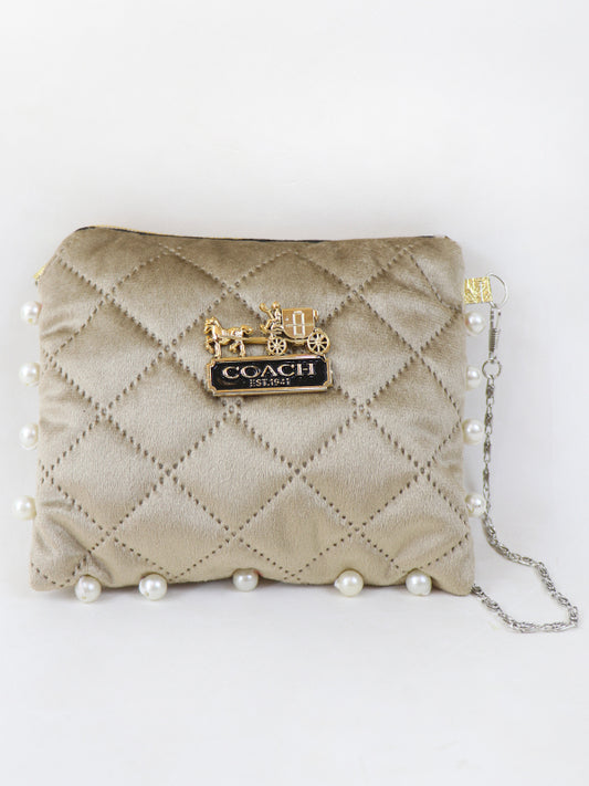Stylish Velvet Handbag For Women's COACH Blush 03