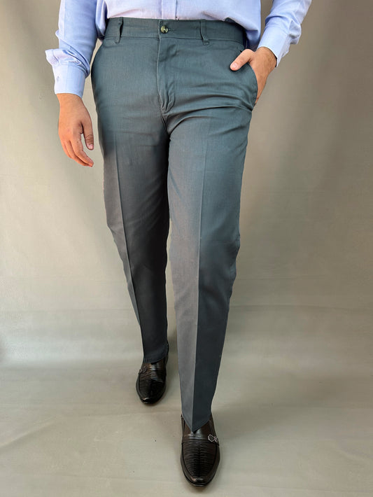 Jet Grey Wrinkle-Free 100% Cotton Formal Dress Pant For Men MWF17