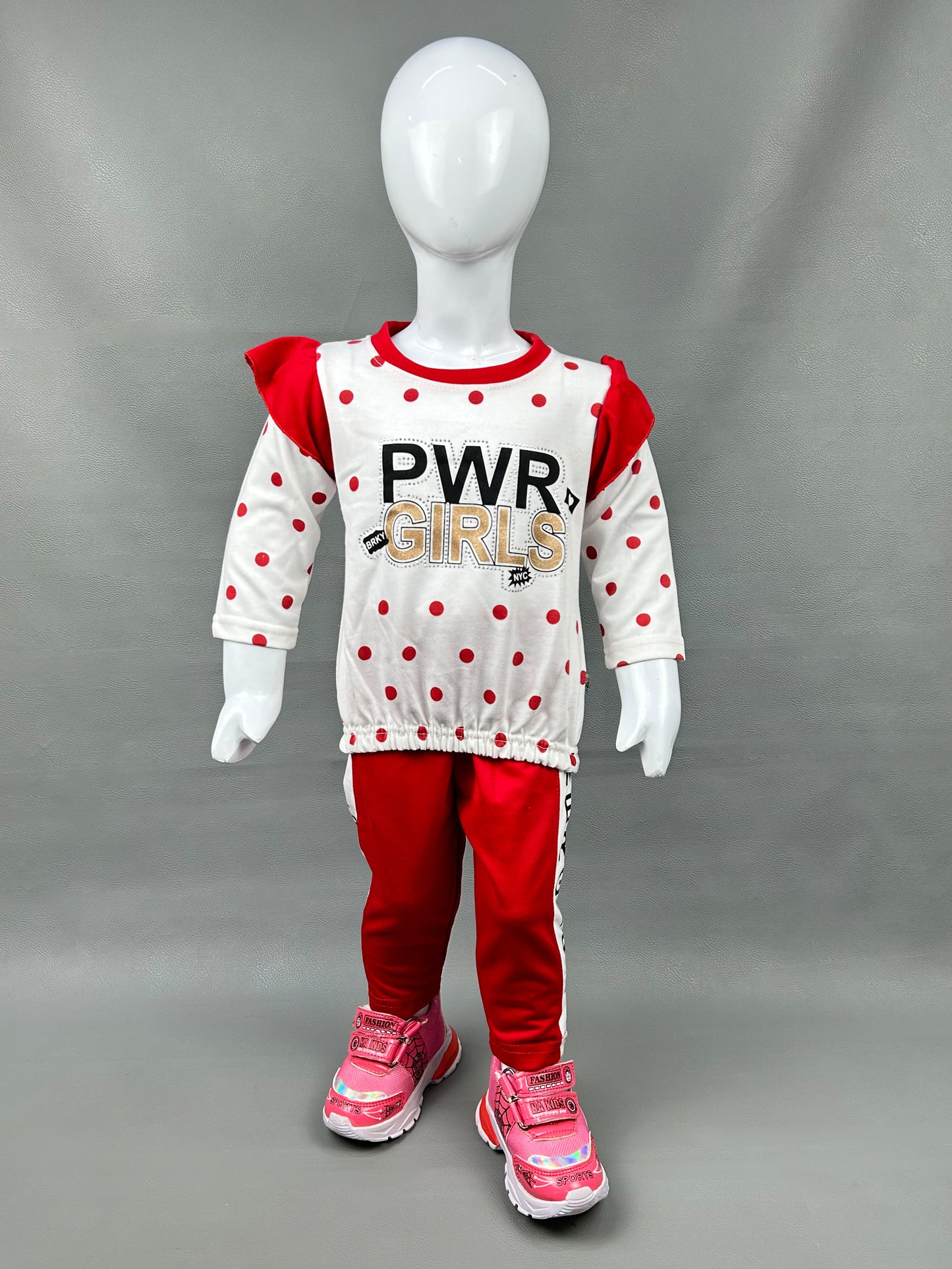 1Yr - 4Yrs PWR Red Suit For Girls SK GS116