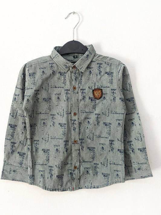 3Yrs - 13Yrs Grey Casual Shirt for Boys BFS08