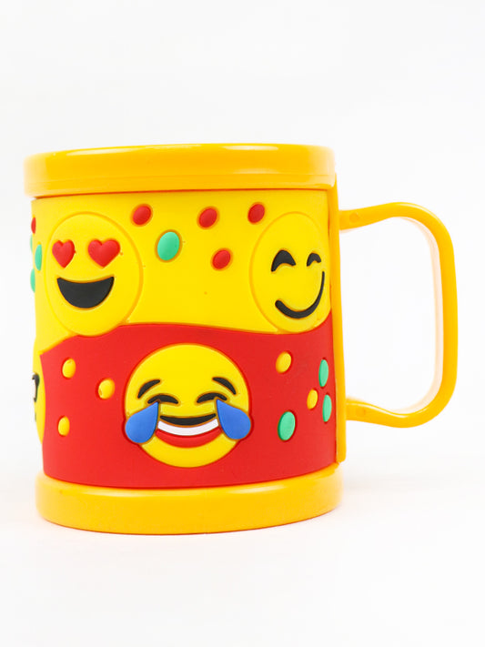 Emojis 3D Rubber Print Mug Yellow  (200 ml)