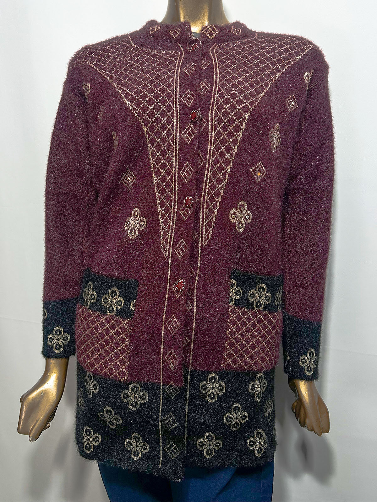 Maroon Full Sleeves Sweater For Women WSW112