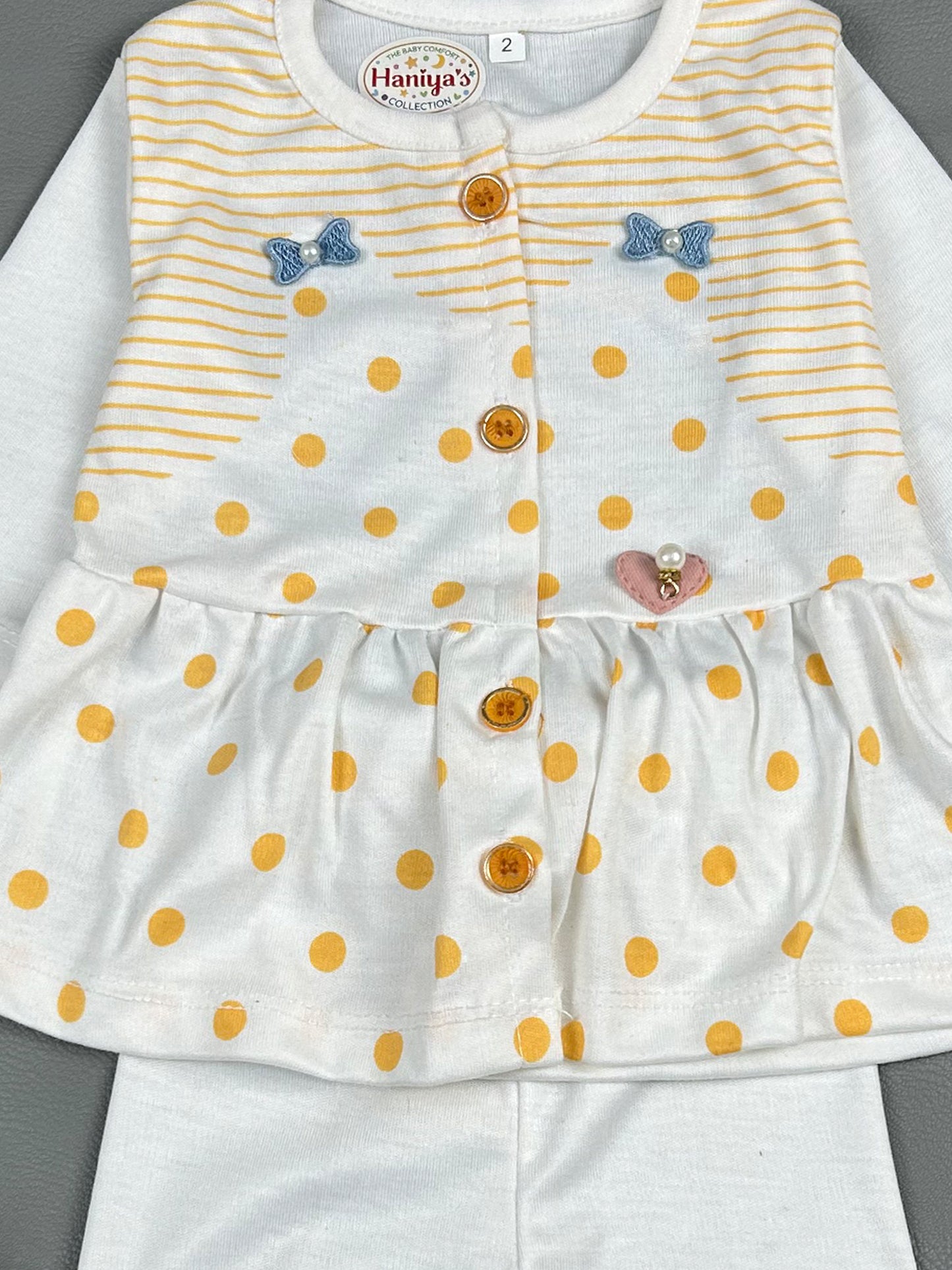 3Mth - 9Mth Heart Yellow Baby Suit For Newborn NBS243