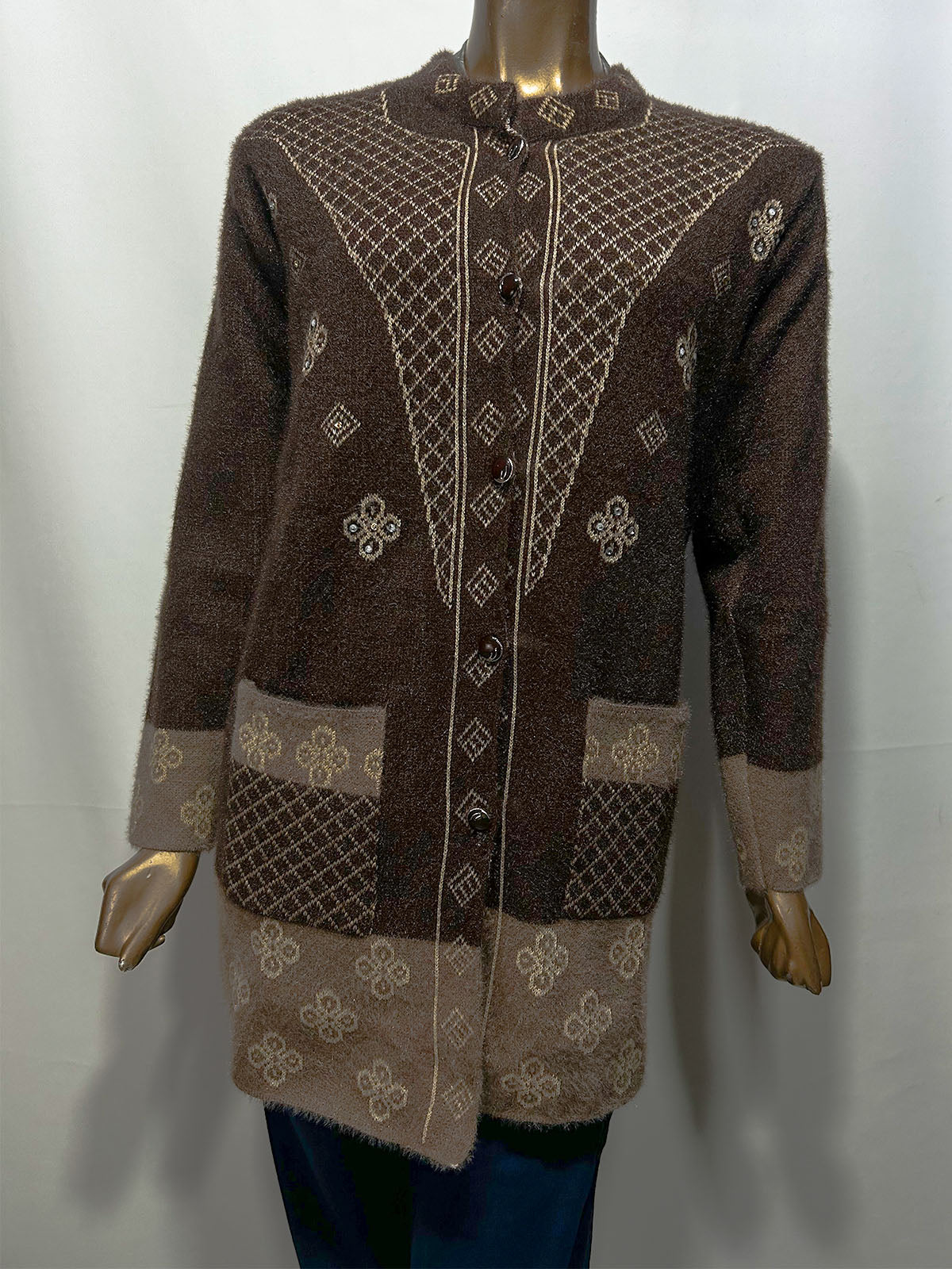 Brown Full Sleeves Sweater For Women WSW115
