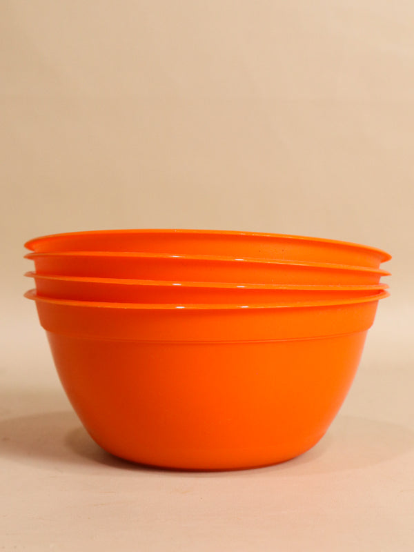 Orange Pack Of 4 Plastic Bowls MB13