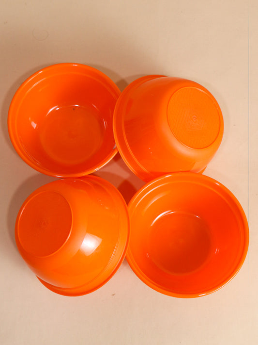 Orange Pack Of 4 Plastic Bowls MB13