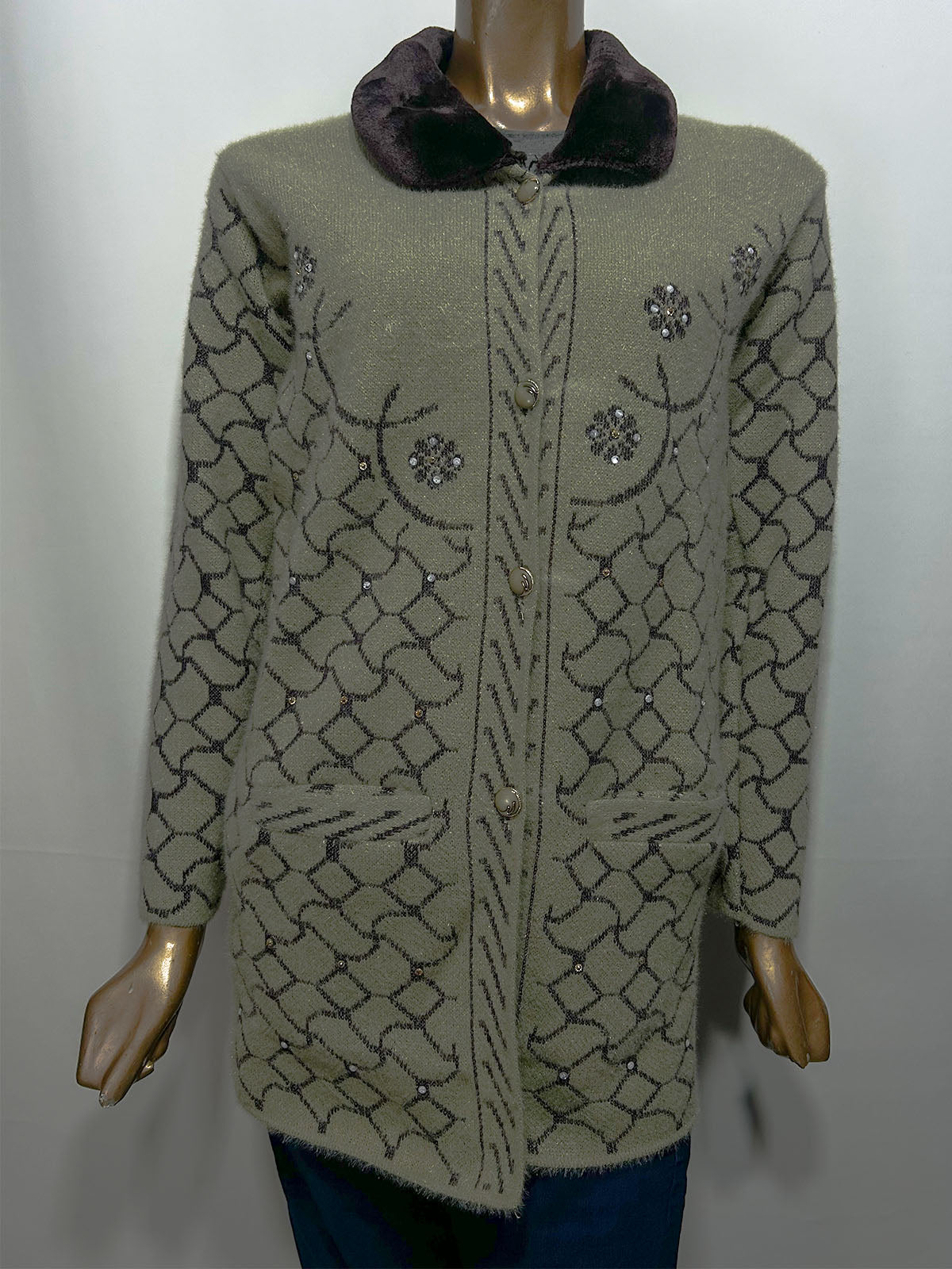 Light Fawn Full Sleeves Sweater For Women WSW117
