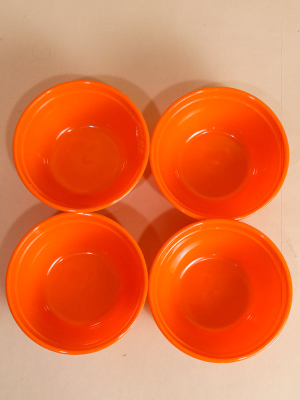 Orange Pack Of 4 Plastic Bowls MB13