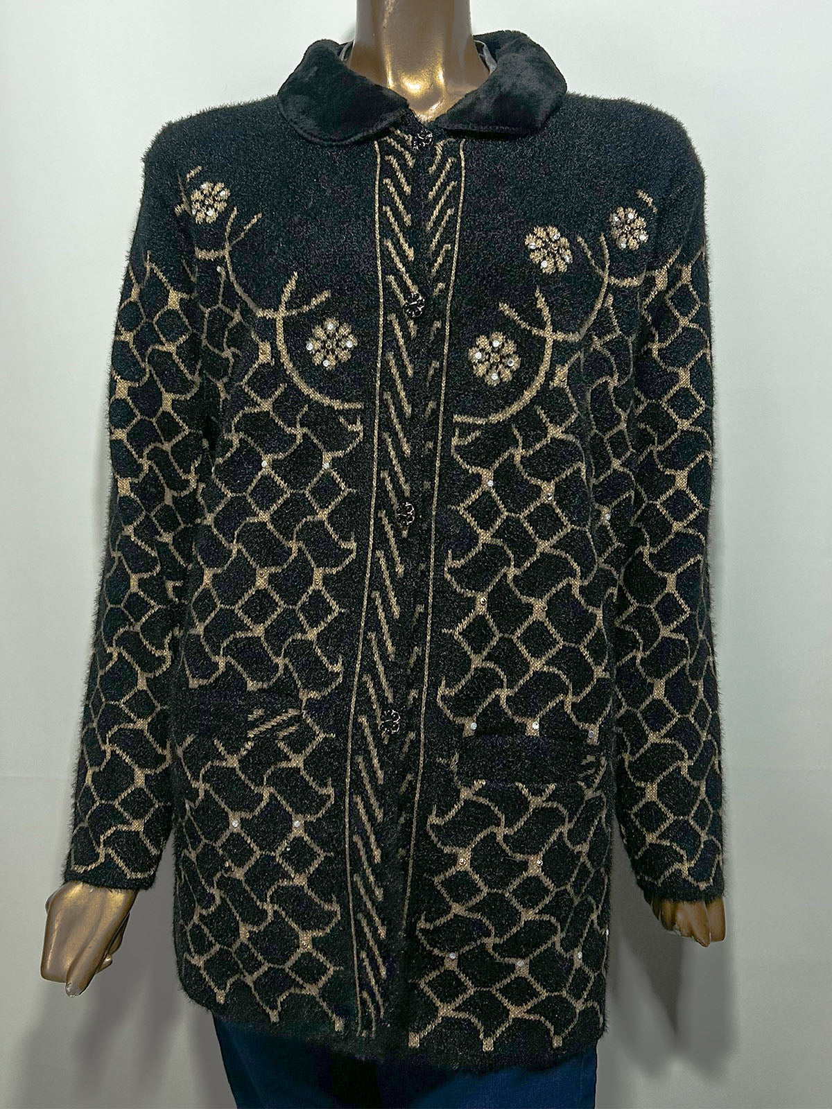 Black Full Sleeves Sweater For Women WSW118