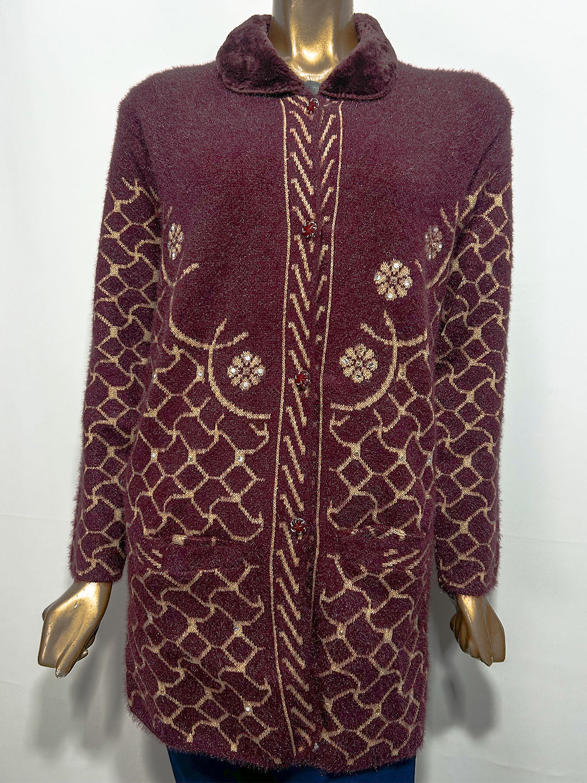 Maroon Full Sleeves Sweater For Women WSW119