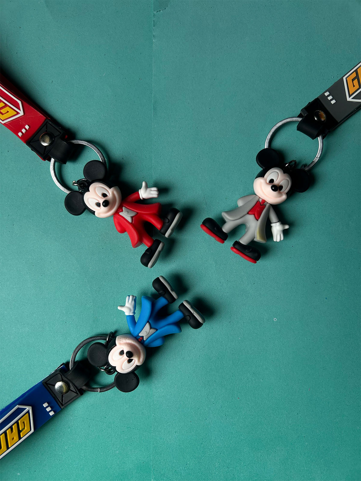 KC37 Pack of 3 Mickey Mouse Key Chain Multicolor
