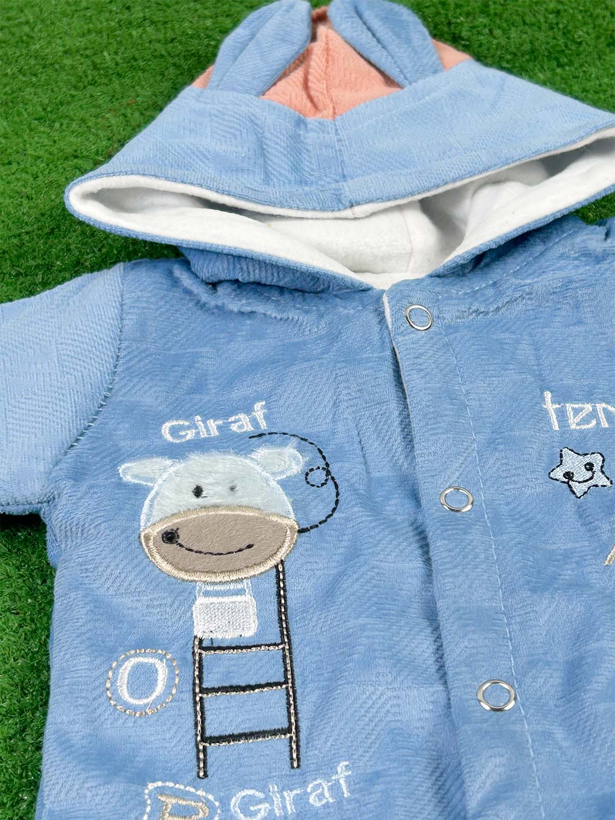0Mth - 3Mth Fleece Blue Suit For Newborns NBS646