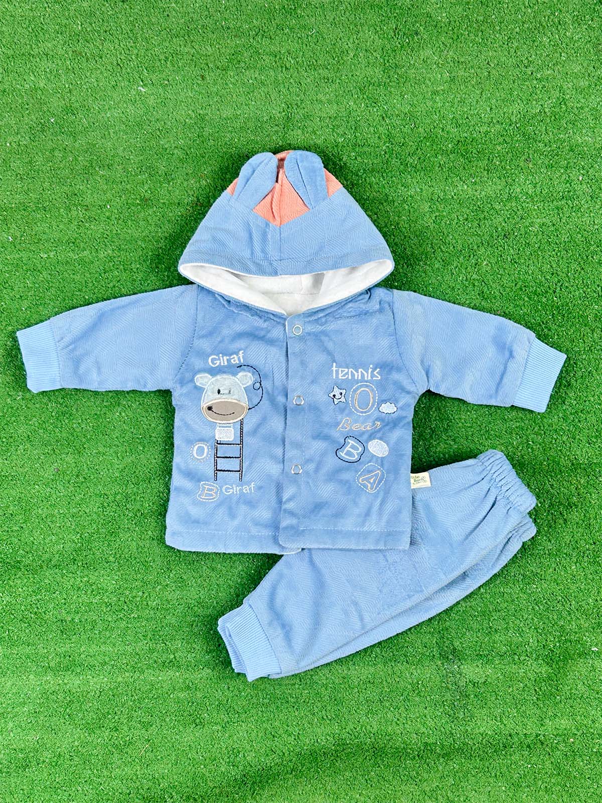 0Mth - 3Mth Fleece Blue Suit For Newborns NBS646