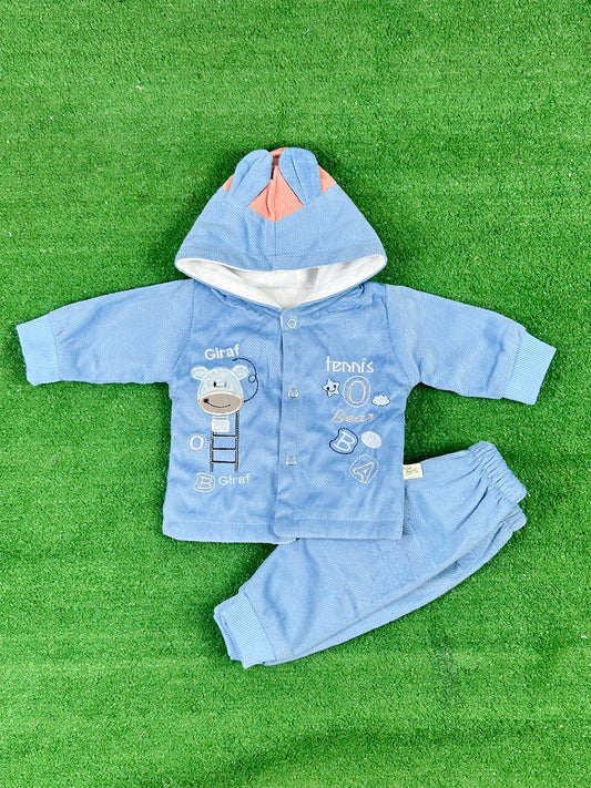 0Mth - 3Mth Fleece Blue Suit For Newborns NBS646